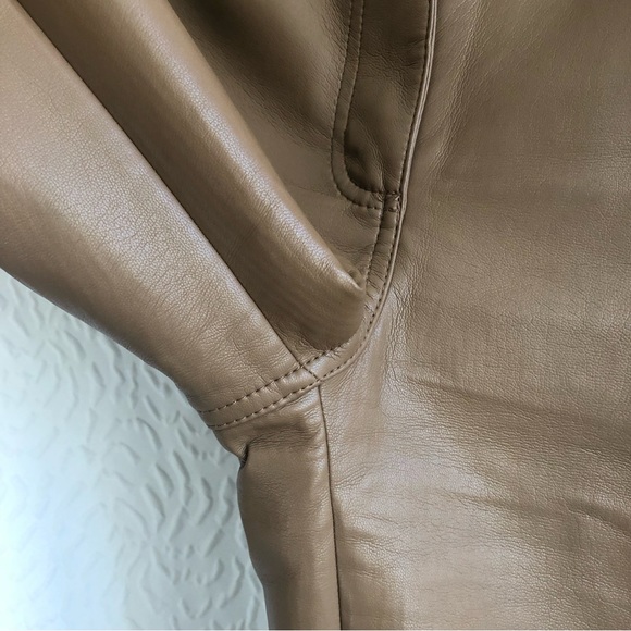 Aritzia Wilfred Constant Camel The Melina Pant High-waisted Vegan Leather Pants - Picture 7 of 13